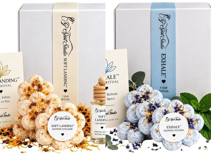SOFT LANDING and EXHALE ritual boxes