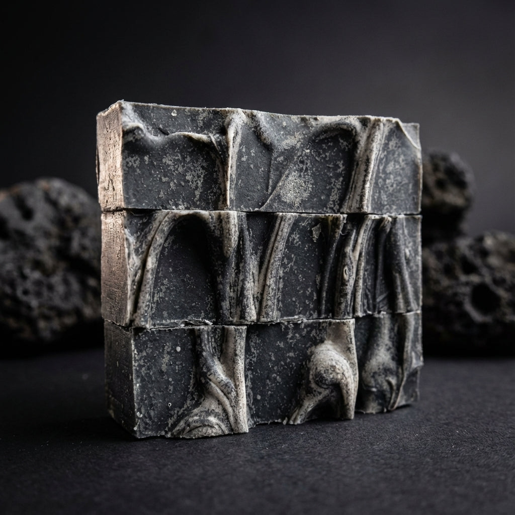 You will be generating high-quality product photos for an online stores product page. The product images should closely match the original products.
      Here is the prompt (IMPORTANT!): """A close-up, glamour-style shot of the 'Black Magic Soap - Activat