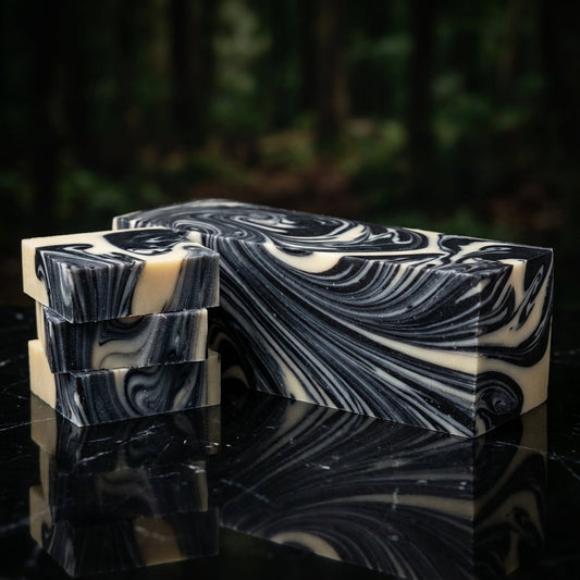 You will be generating high-quality product photos for an online stores product page. The product images should closely match the original products.
Here is the prompt (IMPORTANT!): """A high-resolution studio shot of the Black Forest Soap placed ele