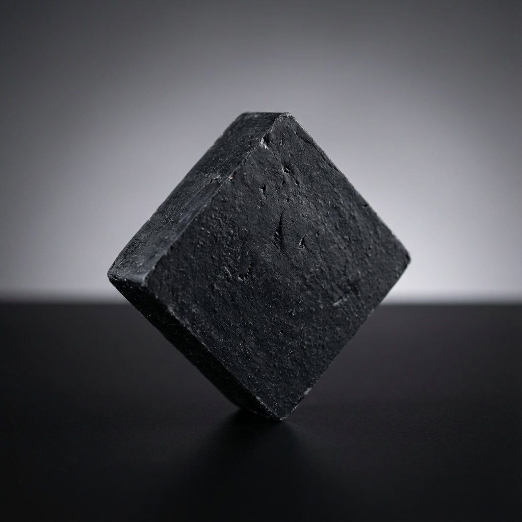 You will be generating high-quality product photos for an online stores product page. The product images should closely match the original products.
      Here is the prompt (IMPORTANT!): """A high-resolution studio shot of the Charcoal Soap prominently po