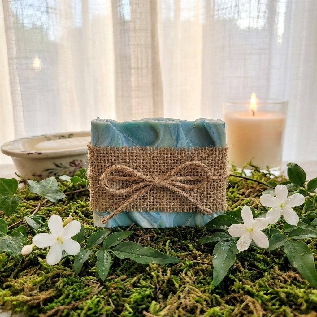 You will be generating high-quality product photos for an online stores product page. The product images should closely match the original products.
      Here is the prompt (IMPORTANT!): """A styled lifestyle scene capturing the soap embraced in a spa-lik