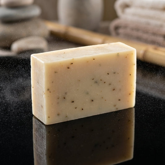 You will be generating high-quality product photos for an online stores product page. The product images should closely match the original products.
Here is the prompt (IMPORTANT!): """A high-resolution studio shot of the 'Eucalyptus Aloe Soap' bar,