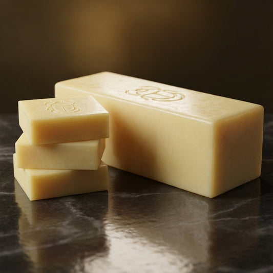 You will be generating high-quality product photos for an online stores product page. The product images should closely match the original products.
Here is the prompt (IMPORTANT!): """A luxurious studio shot of Egyptian Musk Soap positioned on a sle