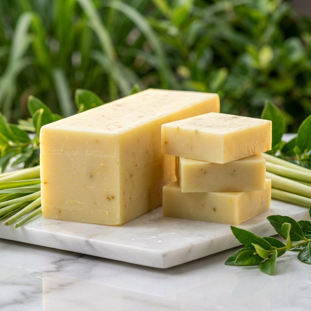 You will be generating high-quality product photos for an online stores product page. The product images should closely match the original products.
      Here is the prompt (IMPORTANT!): """A cinematic, product-focused shot of Lemongrass Soap on a marble 