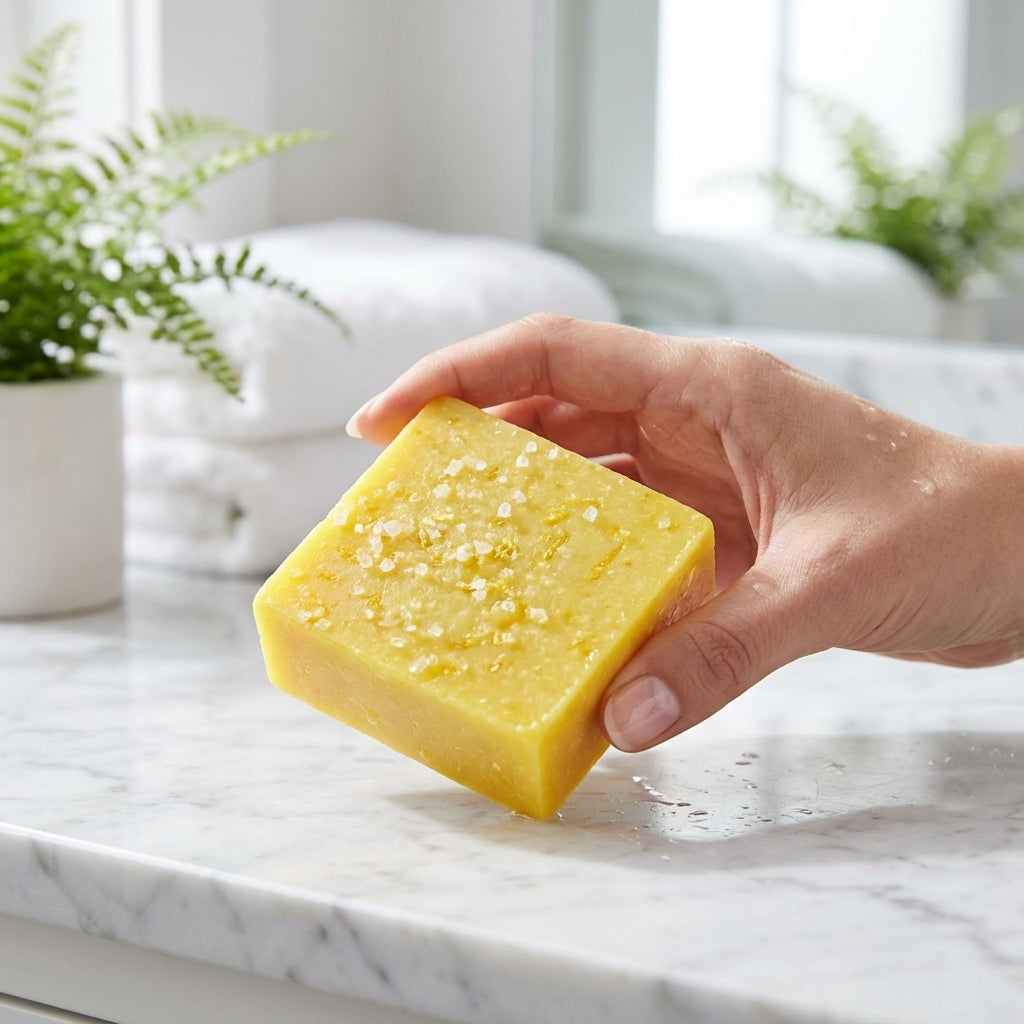 You will be generating high-quality product photos for an online stores product page. The product images should closely match the original products.
      Here is the prompt (IMPORTANT!): """A vertical lifestyle shot in a bright, modern bathroom setting sh