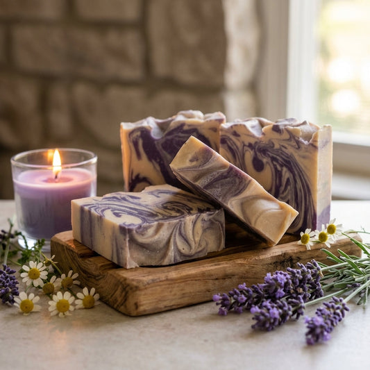 You will be generating high-quality product photos for an online stores product page. The product images should closely match the original products.
      Here is the prompt (IMPORTANT!): """A high-end lifestyle scene showcasing the soap in a serene bathro