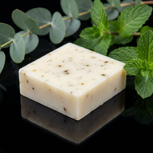 You will be generating high-quality product photos for an online stores product page. The product images should closely match the original products.
Here is the prompt (IMPORTANT!): """A close-up, highly detailed studio shot of the 'Tea Tree Mint Soa