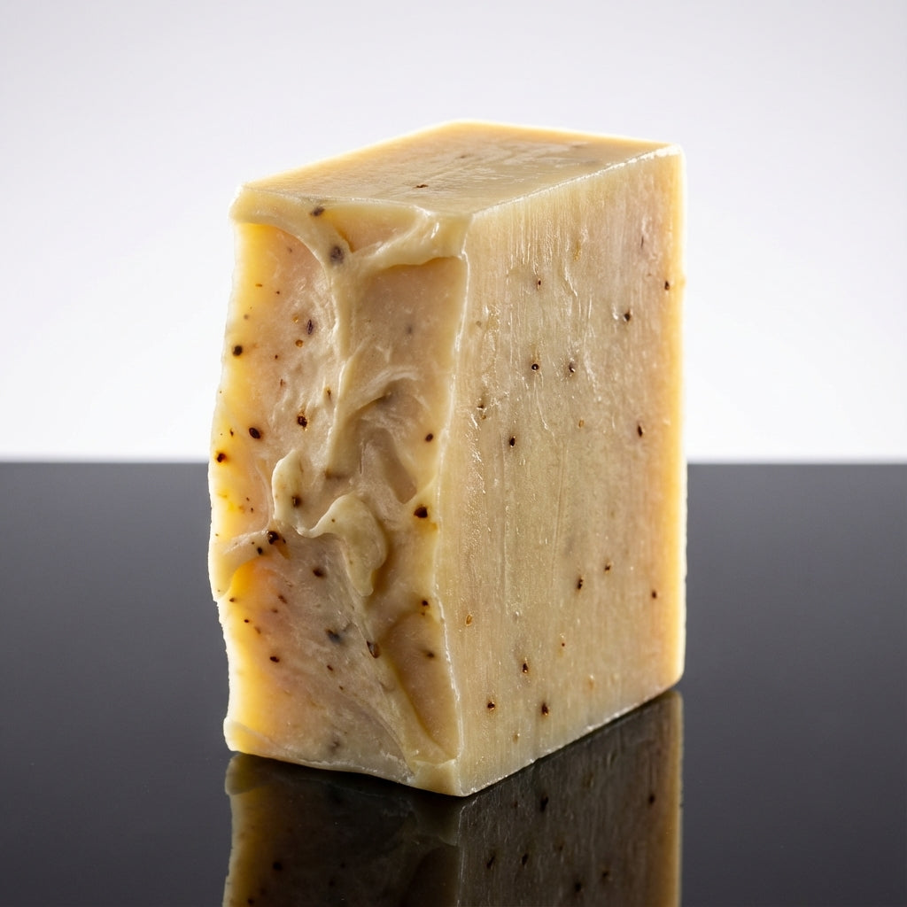 You will be generating high-quality product photos for an online stores product page. The product images should closely match the original products.
      Here is the prompt (IMPORTANT!): """A studio shot of the Tangerine Grapefruit Soap standing upright o