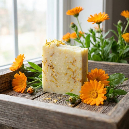 You will be generating high-quality product photos for an online stores product page. The product images should closely match the original products.
Here is the prompt (IMPORTANT!): """A beautifully styled studio scene featuring the Unscented Calendu