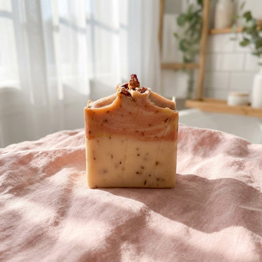 You will be generating high-quality product photos for an online stores product page. The product images should closely match the original products.
Here is the prompt (IMPORTANT!): """A sophisticated lifestyle scene showing the Yoni Soap Bar elegant