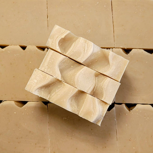 Oatmeal Milk and Honey Soap with Ground Oatmeal- Soothing Oatmeal Milk and Honey Soap Bar- gspot.studio